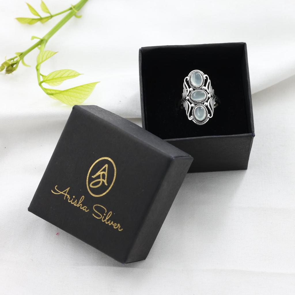 Aquamarine Silver Ring, 100% 925 Sterling Silver Handmade Jewelry, Silver Jewelry, Women Ring Ar8937