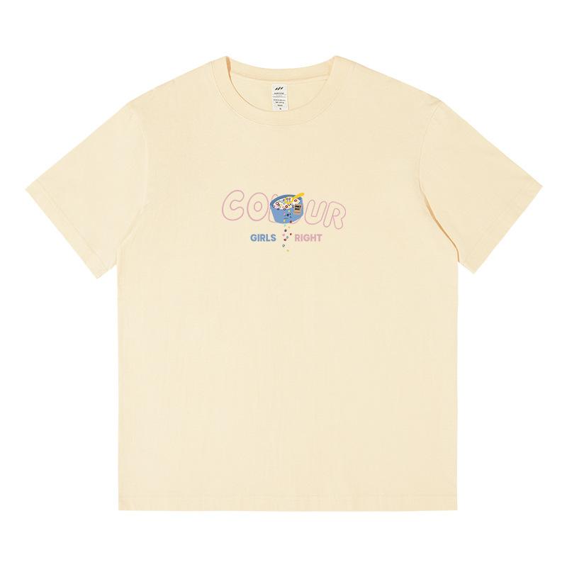 Short-sleeved Men's Summer Students Korean Version of The Casual Loose Round Neck Yankee Printing Wild Harajuku Wind Tops Trend Women