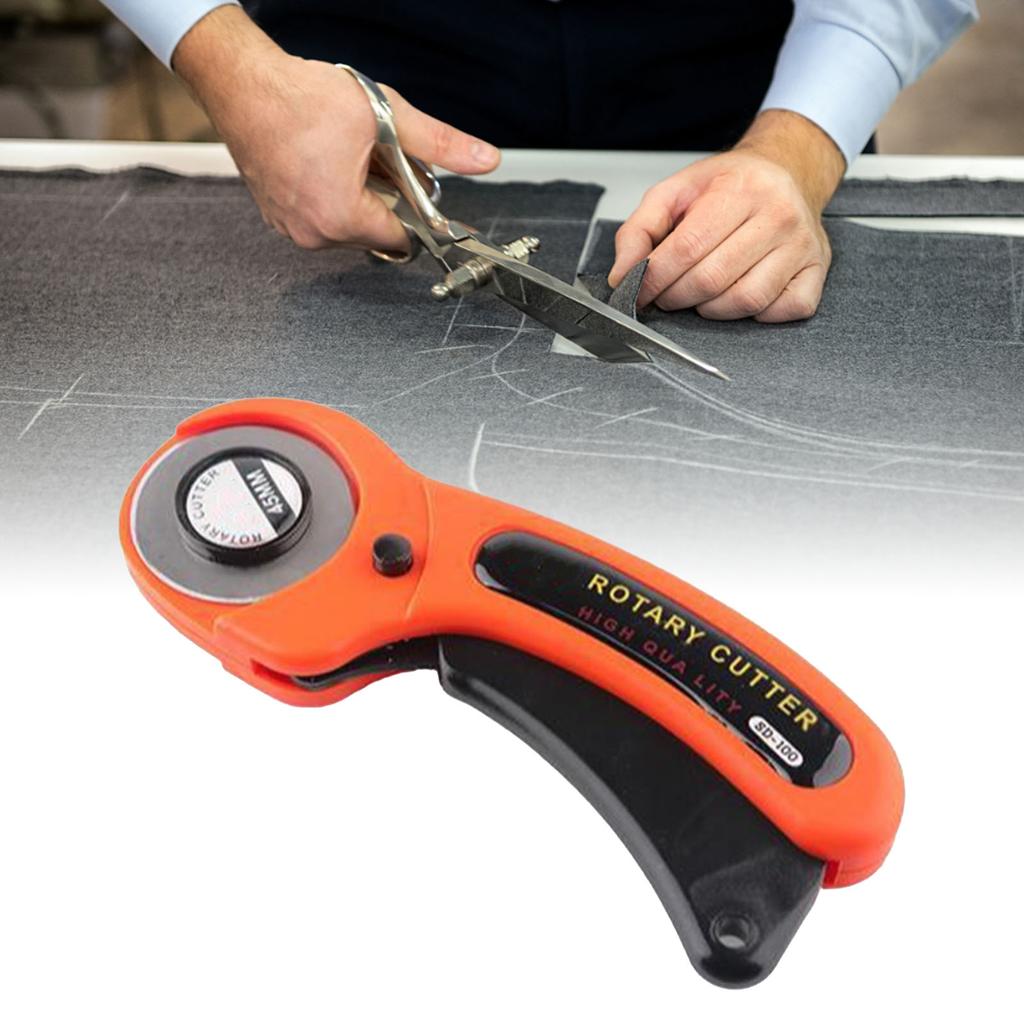 45mm Sewing Rotary Cutter Safe Lock Incisive Fabric Quilting Roller Cutter for Cloth Rubber Leather