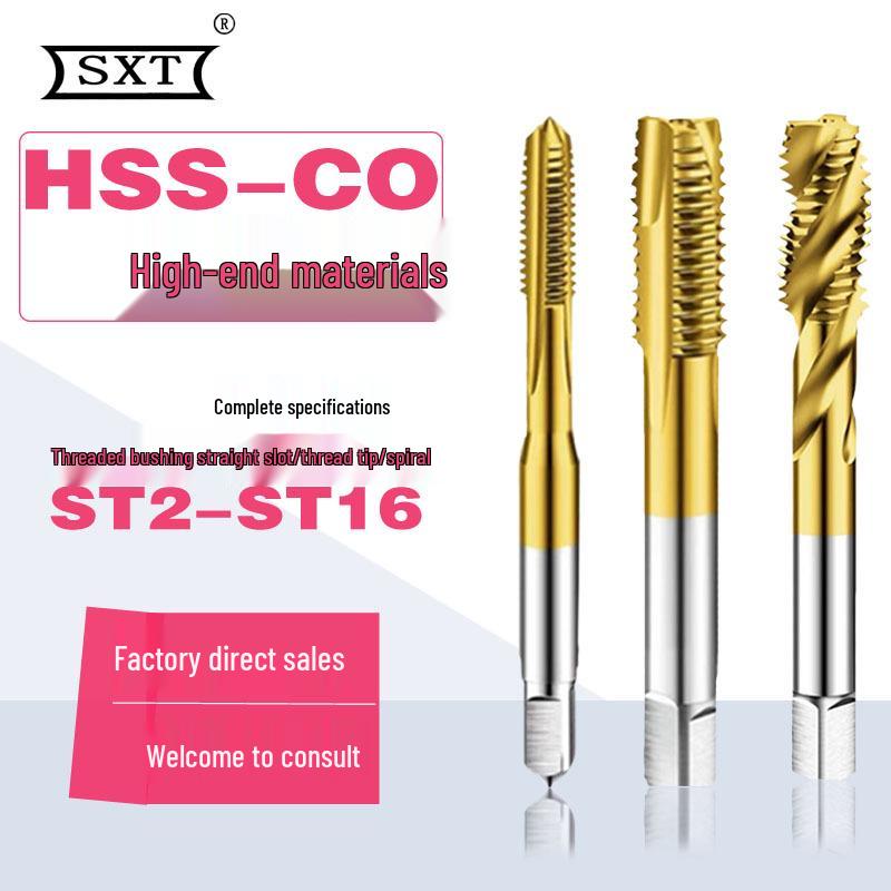 Titanium-Plated High-Cobalt Spiral Point Flute Tap (ST2-ST10)
