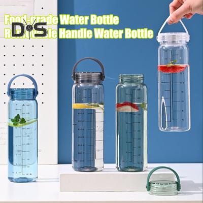 Butelka na wodę 500 ml z wagą, uchwyt przenośny, duża pojemność, szczelna, mężczyźni, kobiety, podróże, siłownia, trening, sport, przezroczysty, poręczny kubek do picia