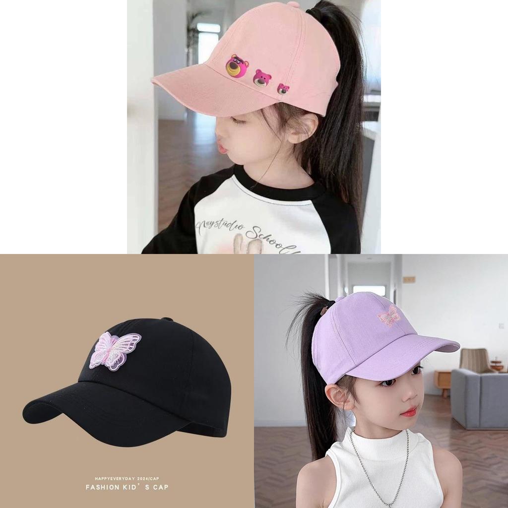 Butterfly Pink Kids Baseball Cap With Sun Protection And Breathable Polyester For Summer Outdoor Use