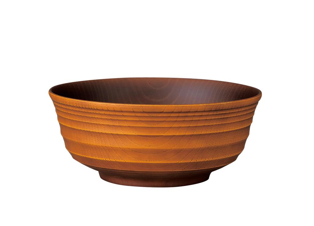 Tatsumiya Sendan Noodle Wood Grain 45942 ONE'S Bowl, Brown, Size Approx. 18.4 H7.7