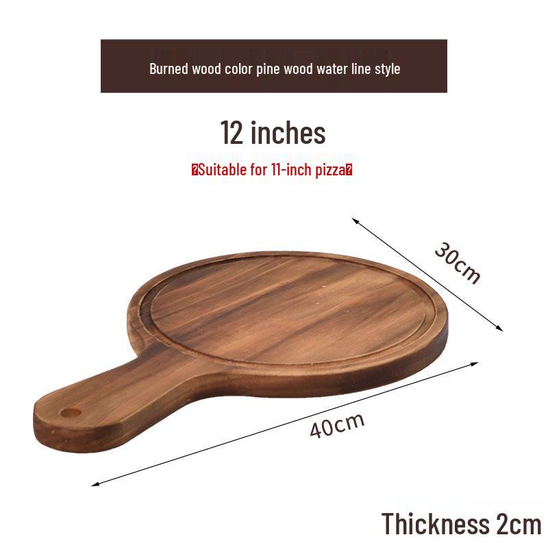 Japanese Style Round Wooden Pizza Pan and Tray