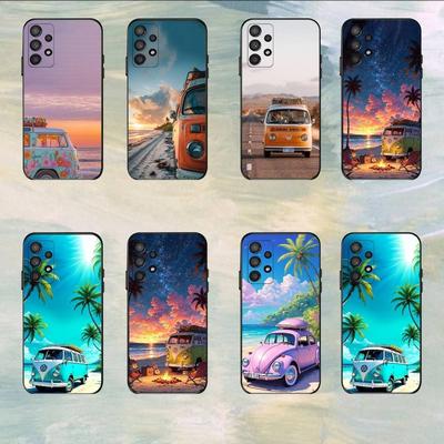 Combi Van Surf Phone Case For Samsung S25,S24,S21,S22,S23,S30,Ultra,S20,Plus,Fe,Lite,5G Black Cover