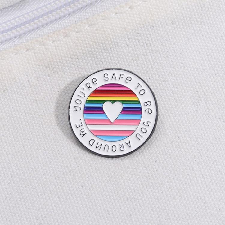 Eye Catching Round Rainbow Brooch Stylish Hat Pin Metal Badge Accessory for Daily Wear Fashionable Clothing Accessories