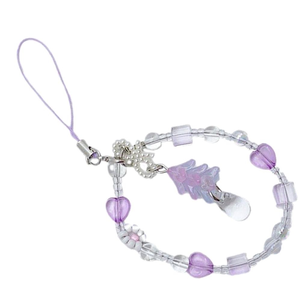 Stilvoller Perlenanhänger Handykette Ornament Herz Perlen Handyanhänger Handyband Zubehör für Frauen und Mädchen