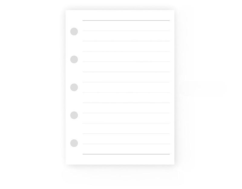 A6 A7 M5 Gitter Blankozeile Notizbuch mit losen Blättern Nachfüllpackung Spiralbindung Innenseite Tagebuch Planer Schulbedarf