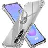 Coque Silicone - BOOLING - Pour Samsung Galaxy A57 5G - Avec Anneau Argenté Rotatif 360 Degrés