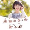 9pcs L Shaped Nose Studs Women Fashionable Stainless Steel Zirconia Nose Studs Jewelry Accessory