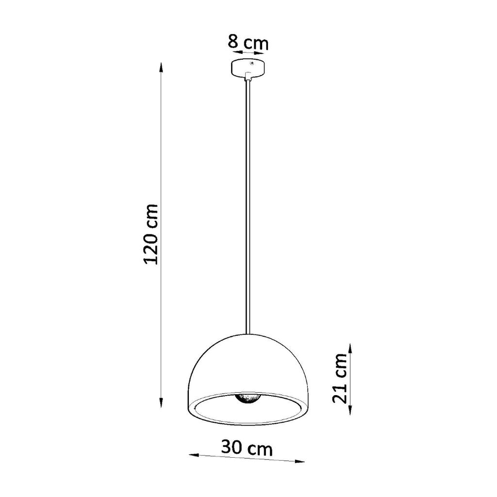 Lampa Wisząca Demino 1 E27 Szary Beton Lumilo 08.459.47