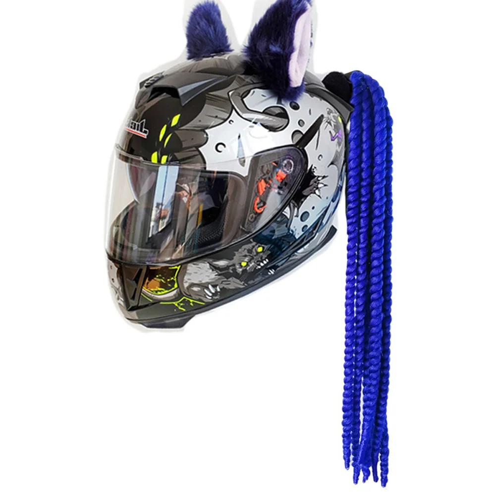 Motorcycle Helmet Dreadlocks Helmet Dreadlocks Ponytail Braid Motocross Bicycle Motorbike Helmet Decoration 55cm With Sucker