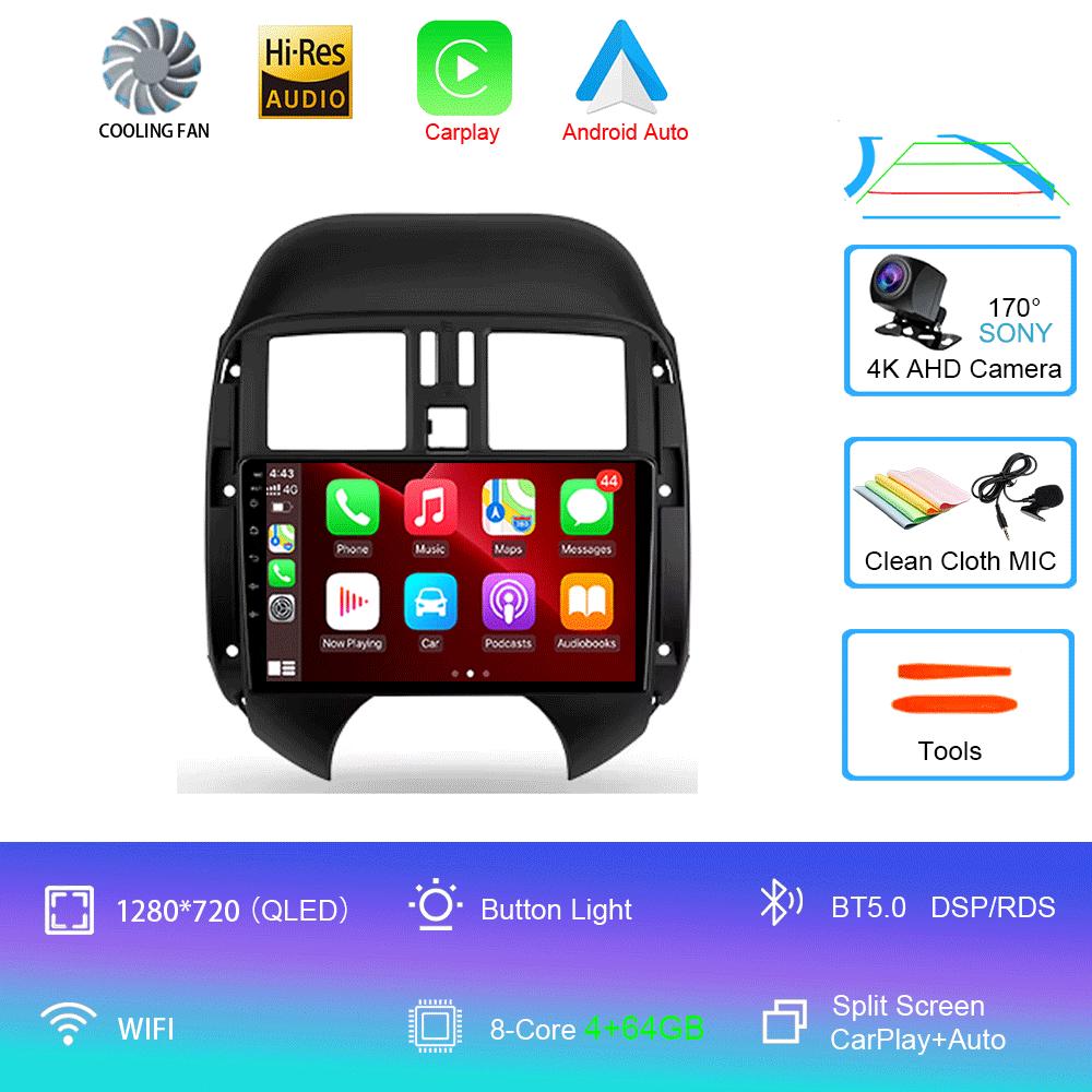Car Radio Android 14 For Nissan Sunny Versa C17 2012 2013 2014 Carplay Auto GPS Navigation Player 2 Din DSP WIFI+4G Video Stereo