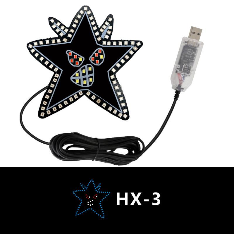 Car star window lamp LED decorative lamp creative no-wiring love heart online celebrity rear window expression lamp