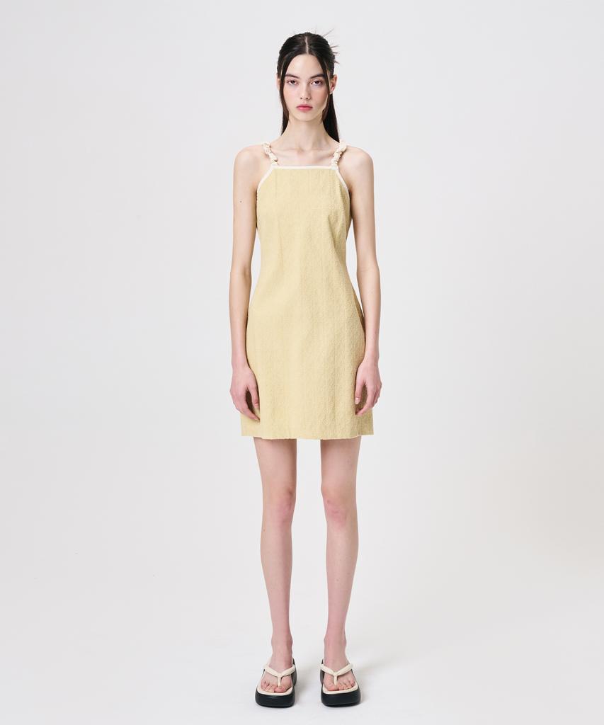 Etmont Slip Floral Jacquard Mini Dress, Yellow