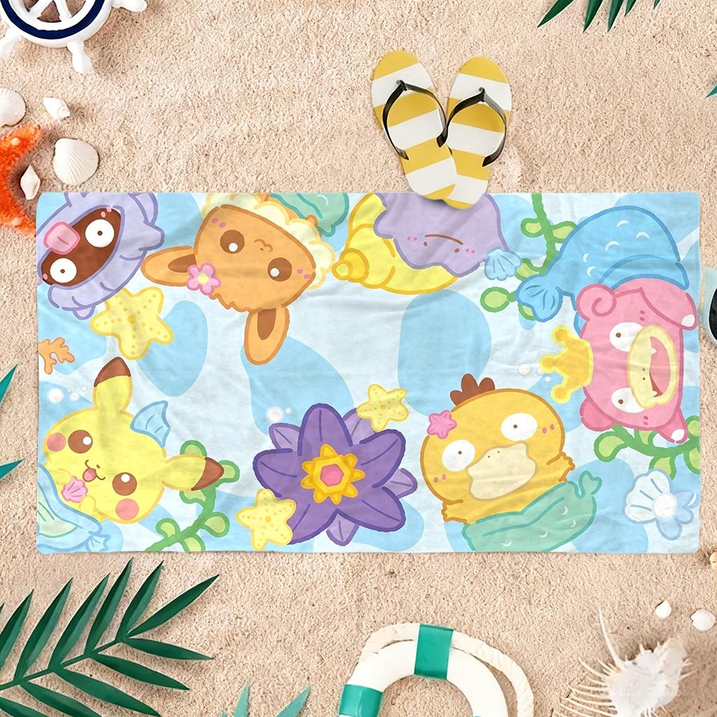 Cute Pokemon Beach Towel Quick-Drying Super Absorbent Bath Towel For Beach Pool Sport Yoga Gym Home Travel Towel Gift for Friend