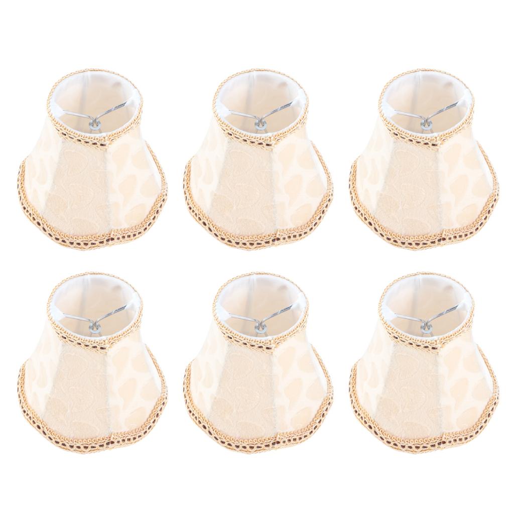 6 stk Stoff Lampeskjerm Vegglampe Deksel Lysekrone Lampeskjerm for Hjemmedekorasjon Lystilbehør