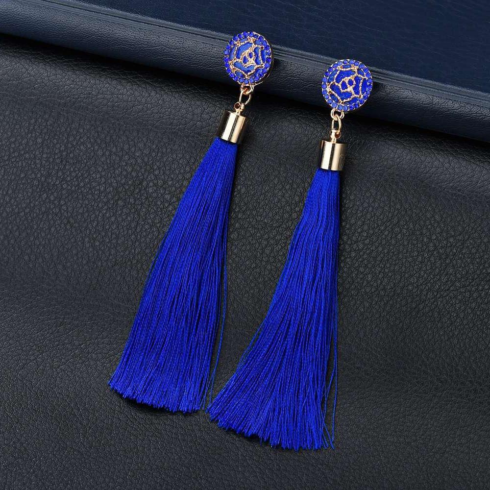 Beautiful Earrings, Exaggerated Long Temperament Rose Flower Fringed Earrings For Fashion Trendy Women