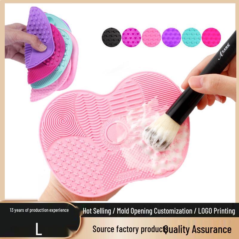 Silicone Apple-Shaped Makeup Brush Cleaning Pad with Suction Cups