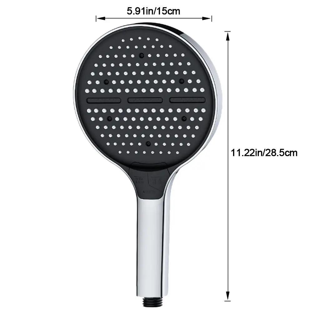 3 Modes Adjustable Shower Head High Pressure Handheld Shower Sprayer Multi-function 15cm Large Panel Water-saving Sprinkler