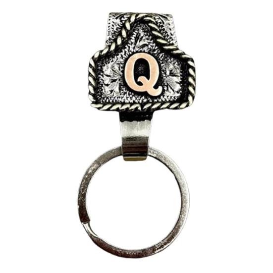 Vintage Letter Keychain Western Cowboy Style A to Z 26 Capital Letters Key Ring Metal Alphabet Key Holder Belt Bag Hanging Decoration Pendant