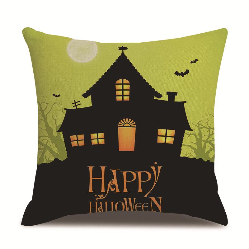 Halloween Linen Pillow Cover Printed Pillow Cover