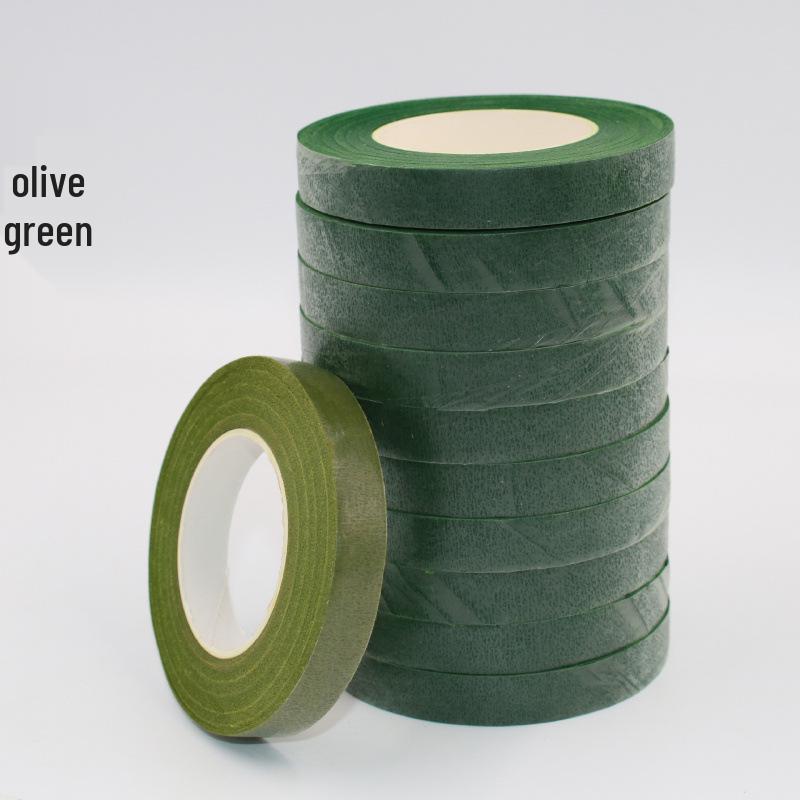 27m Green Coffee Floral Stretch Tape for DIY Bouquets