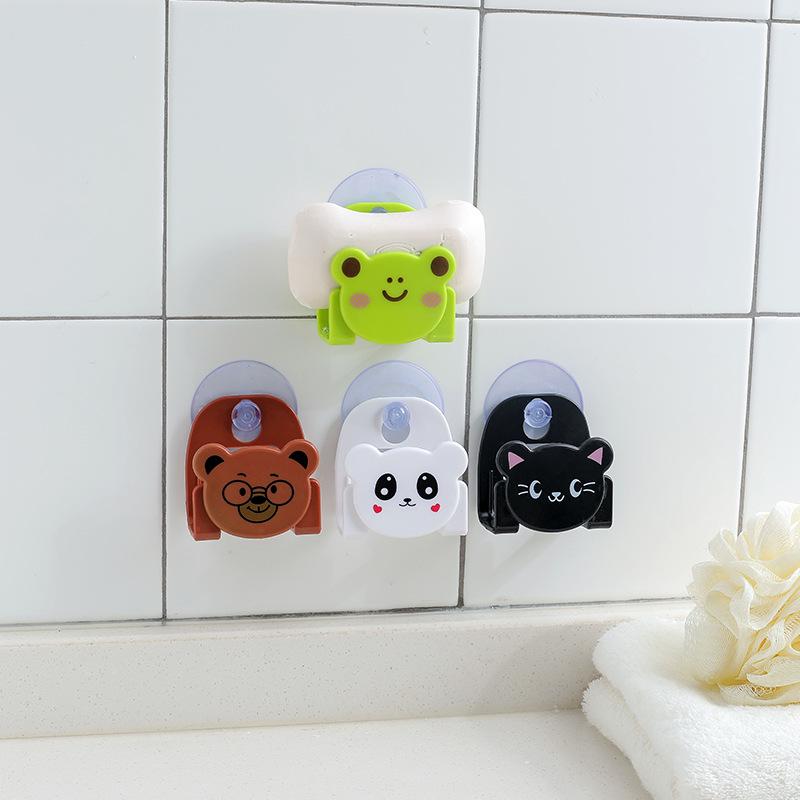Cartoon Kitchen Sponge Dish Cloth Holder Suction Cup Storage Rack