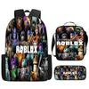 ROBLOX Themed Kids Backpack School Lightweight Durable Oxford Fabric Bag With Padded Straps Cartoon Print Grades 1-9