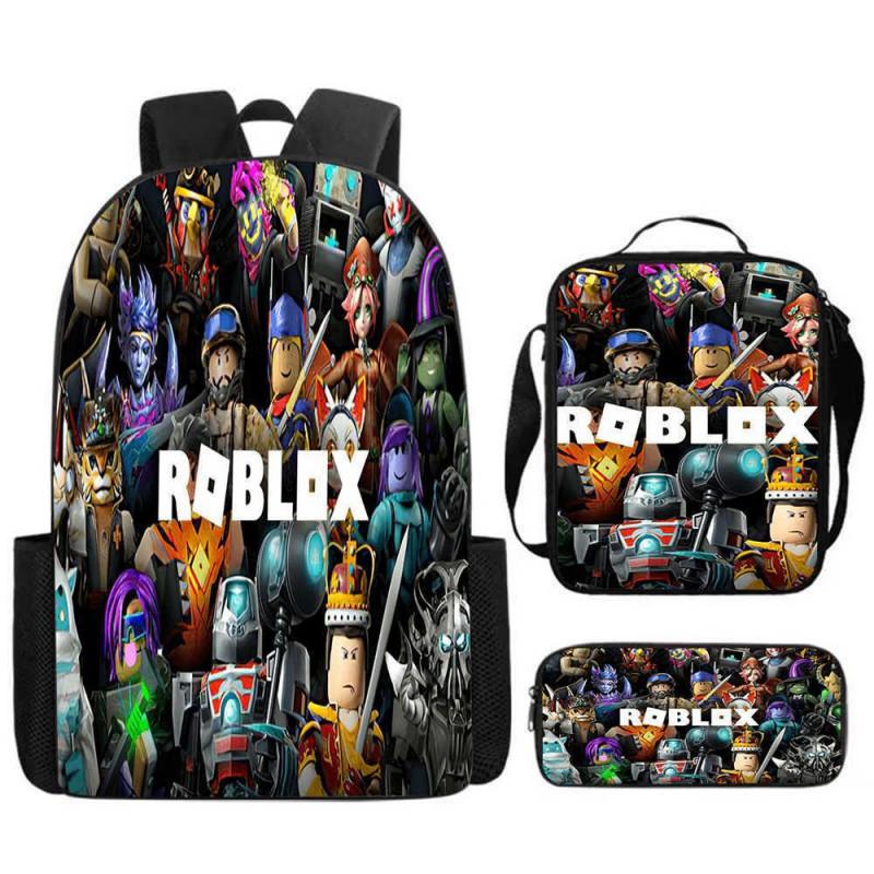 ROBLOX Themed Kids Backpack School Lightweight Durable Oxford Fabric Bag With Padded Straps Cartoon Print Grades 1-9