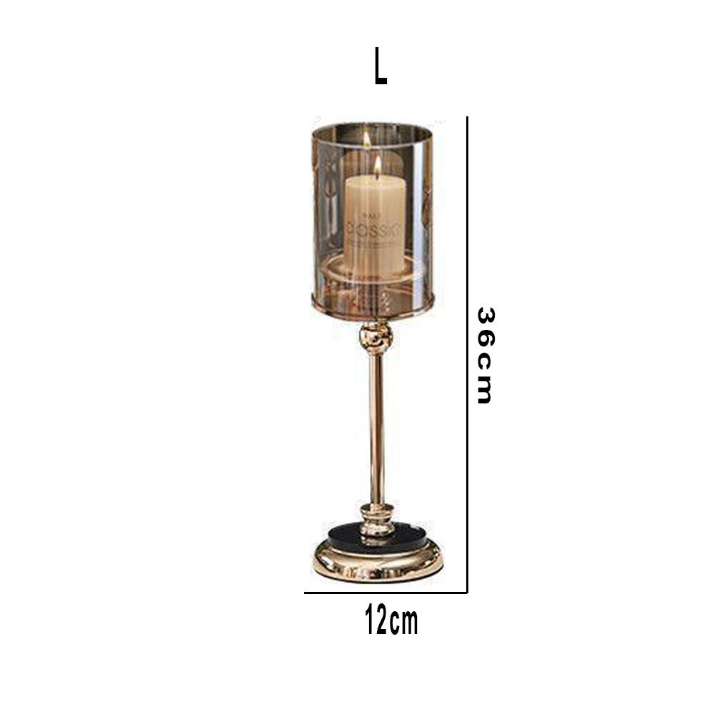Detachable Metal Glass Candle Holders Transparent Luxury European Style Candlestick Anti-slip Table Ornaments