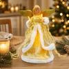 Tree-Top Angel Ornament with Circular Base Decorative Acrylic and Textile