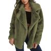 Women's Fashionable Solid-color Lapel Mid-length Plush Coat