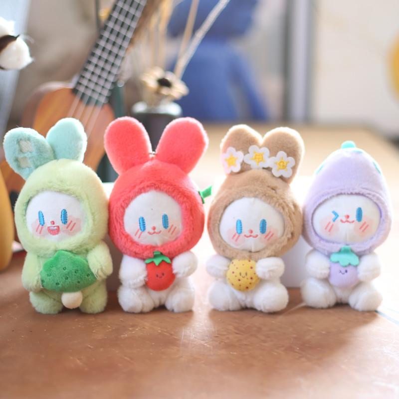 Adorable Plush Bunny Keychain Cute Vegetable Elf Soft Toy For Bags And Keys