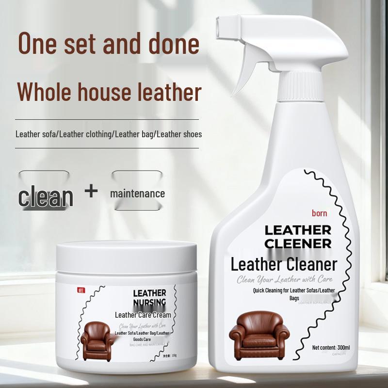 Premium Lederreiniger: Fleckentferner & Pflegcreme für Sofas, Kleidung und Taschen