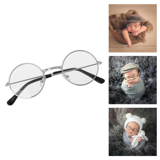 Retro styl kulatých brýlí pro miminka, dětské brýle, rekvizita pro fotografování