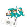 1Pcs 2D Flat Acrylic Badge Holder Retractable Id Badge Holder Scratch-Resistant Cartoon Nurse Badge Reel