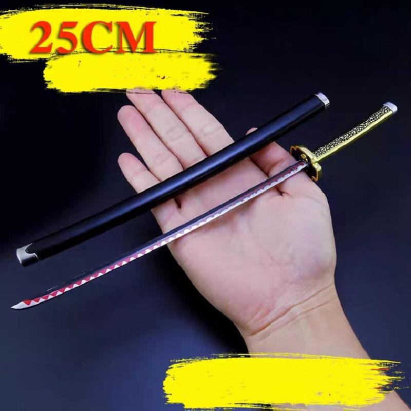 Demon Slayer Anime Ghost Killer Tanjirou Katana Swords Cosplay Metal Prop Weapon Cosplay Props Collection Toy Home Decor Gifts