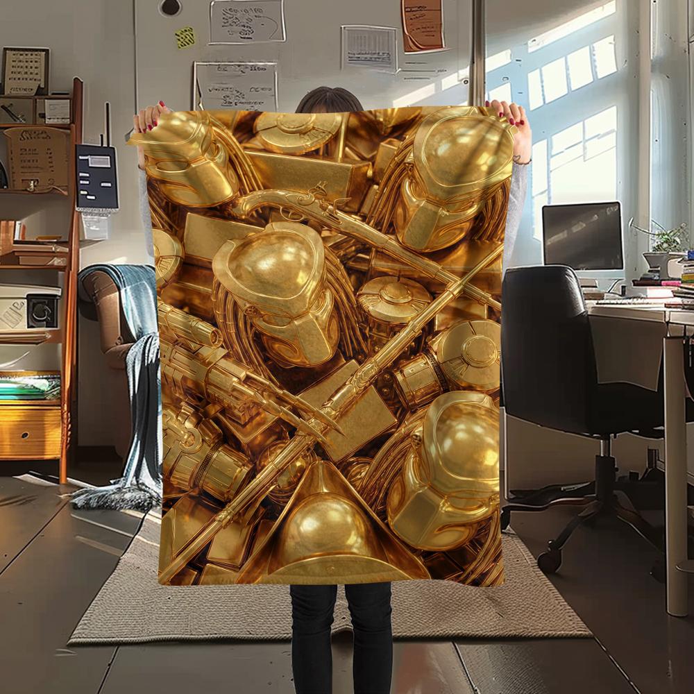 

Items with a golden texture Print Flannel Blanket,High quality Comfortable for All Seasons,Home Decor,Warmth and Comfort,Perfect for Christmas Gifts 80cm x 120cm