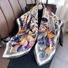 Lightweight 90x90cm Square Scarf Women Navy Style Sun Protection Silk-Like Feel Wear Chic Versatile Accessory