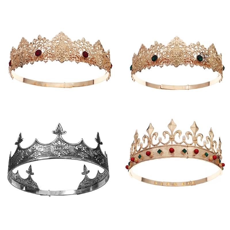 Corone Metalliche Accessori Evento Formale Cosplay Costume Diadema Principe Copricapo Matrimonio