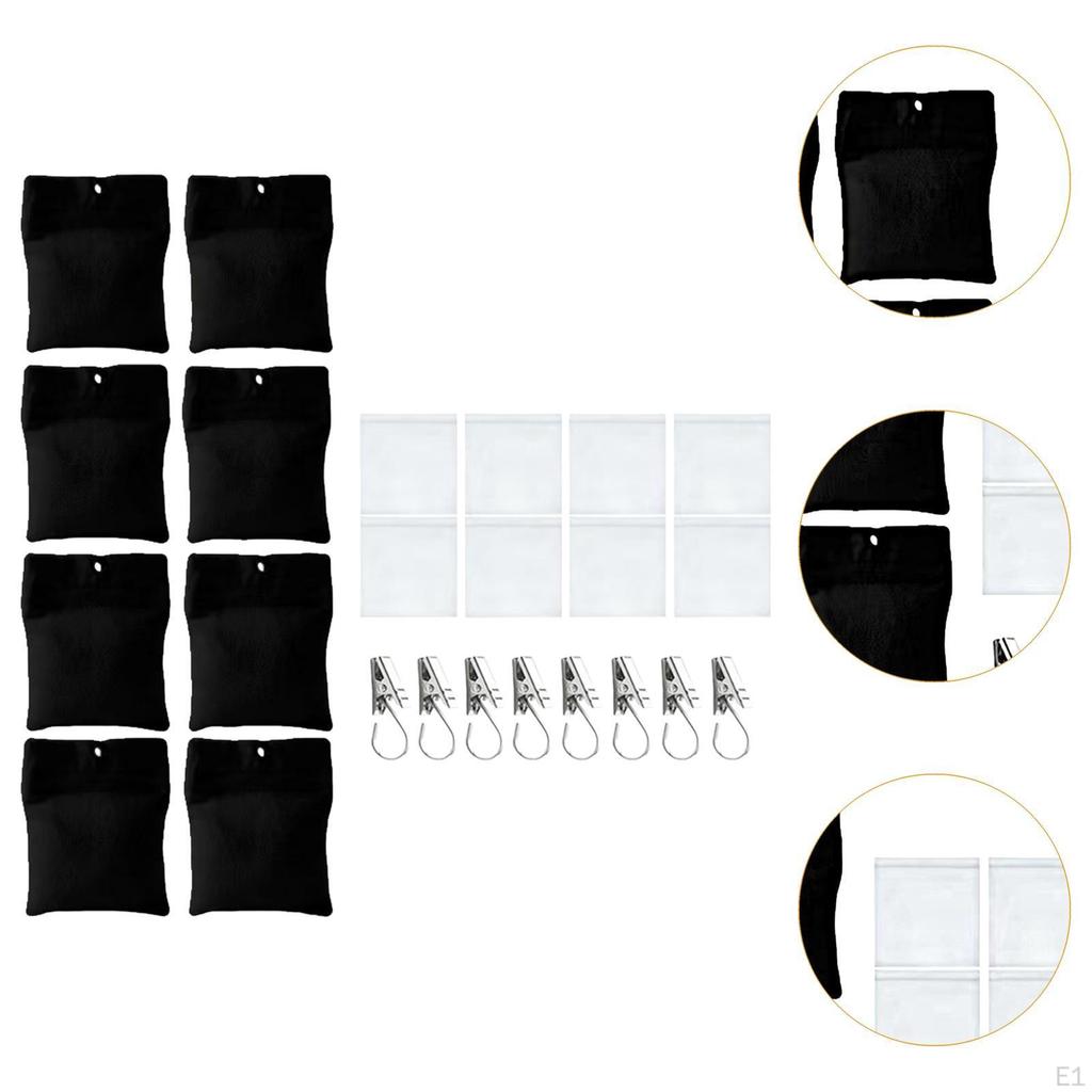 8 Vorhangbeschwerer mit Klemmen für Außenanwendungen