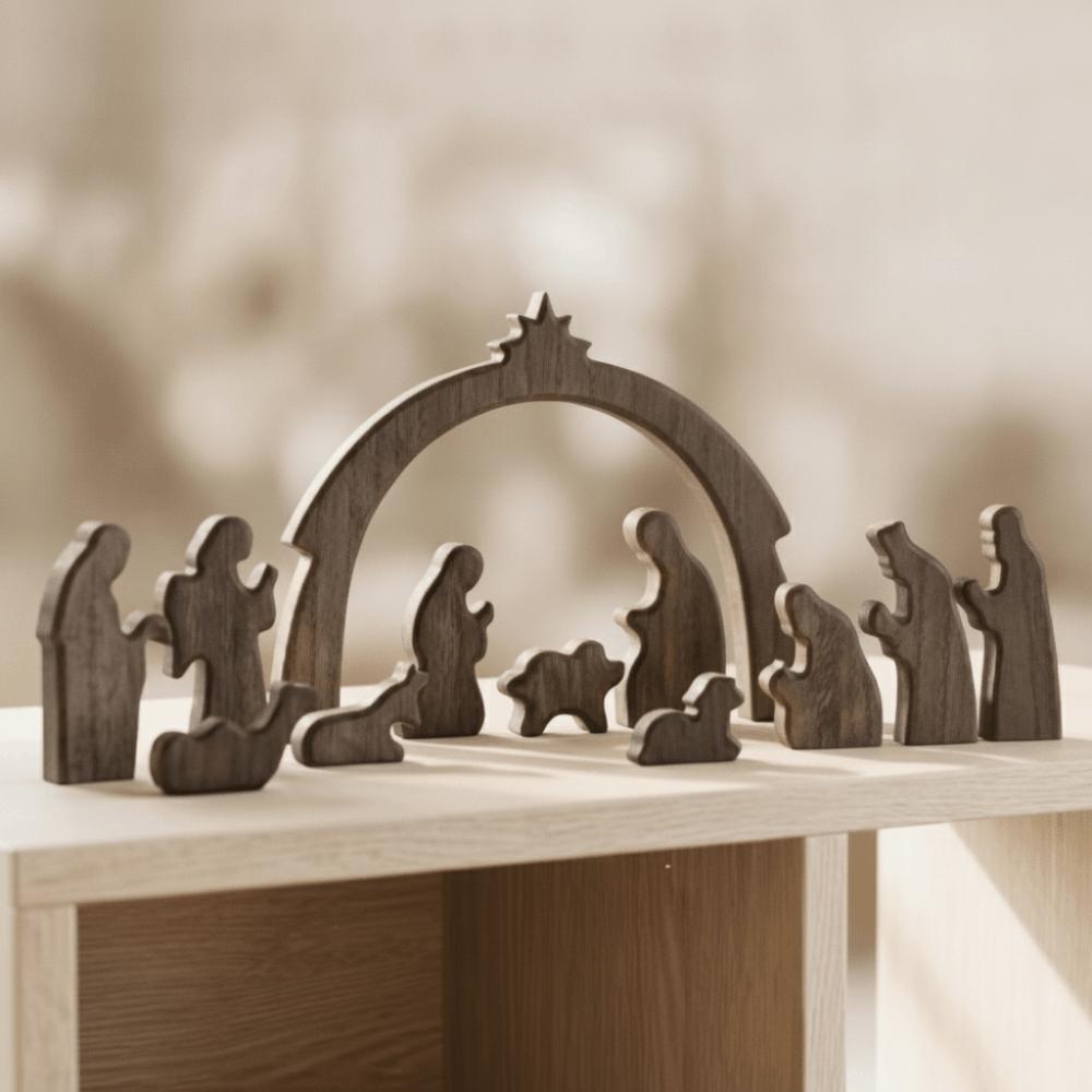 Mini Nativity Scene Decorations Stable Wooden Nativity Scene Set Nativity Scene Table Centerpiece