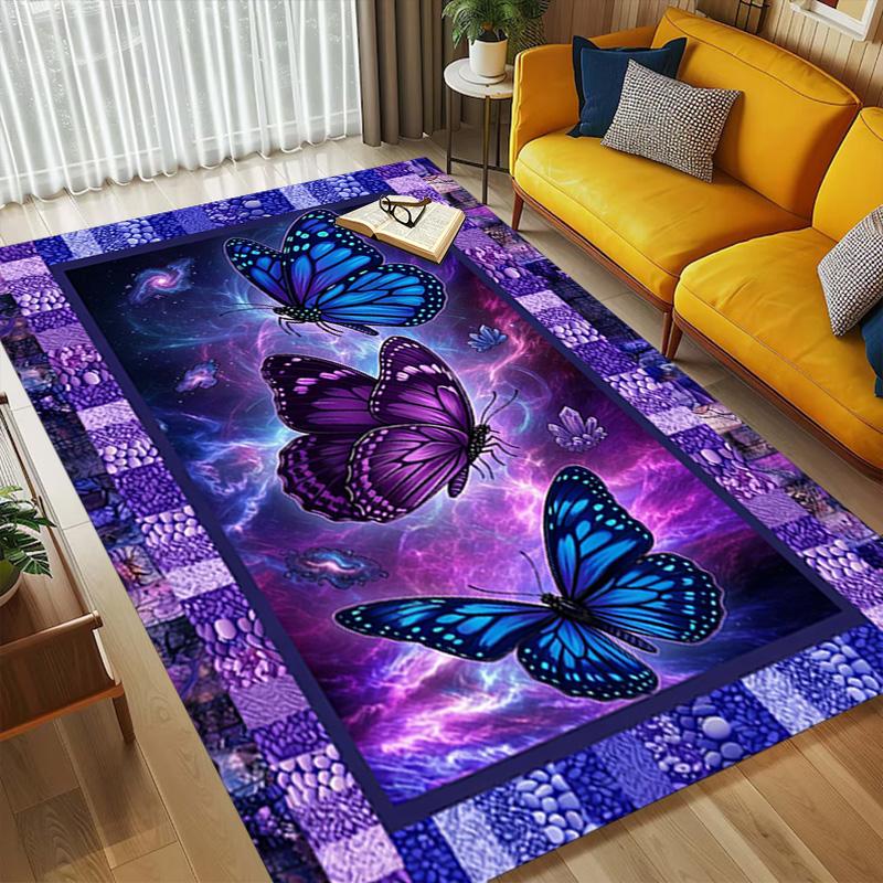 Butterfly Art Living Room Nonslip Area Rug Soft Carpet For Bedroom Game Playroom Sofa Office Home Decor Doormat Christmas Gift C92911