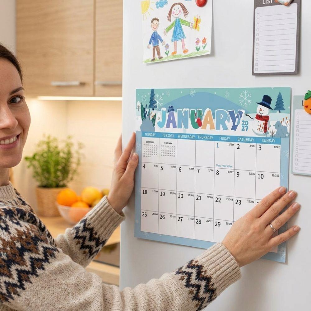 Tear Off Pages 2027 Magnetic Fridge Calendar 18 Monthly Magnetic Notepad Calendar School