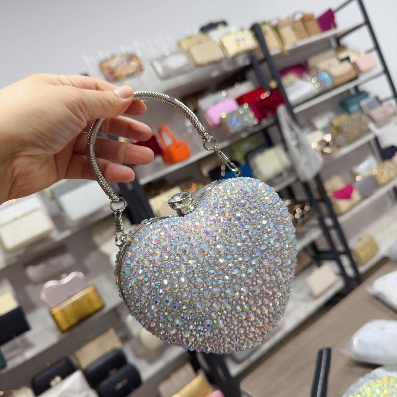 New love diamond-encrusted messenger women's bag mini acrylic bag dinner temperament shoulder portable cosmetic bag