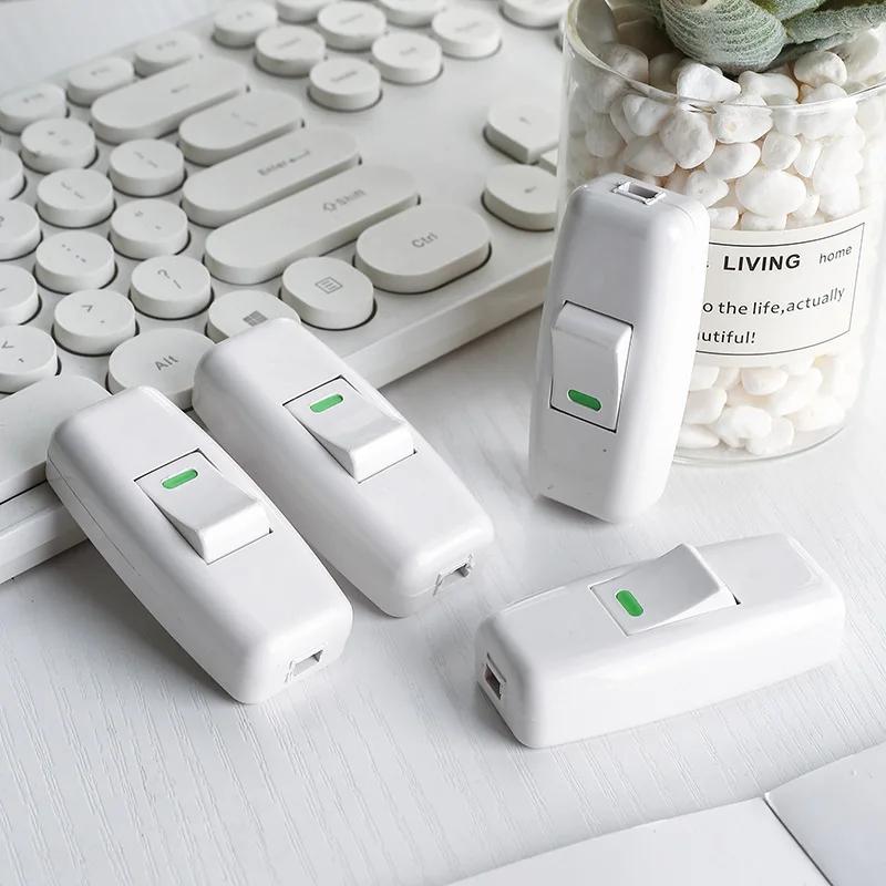 Boat Shape Switch Home Light Switches Classic White Inline On/Off Table Lamp Switches Wires Cable Switches Electrical Accessorie