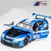 1:24 BMW M4 GT3 Alloy Sports Car Model Die-cast Metal Toy Car Vehicle Model Simulation Sound and Light Pull Back Collection Children's Gift