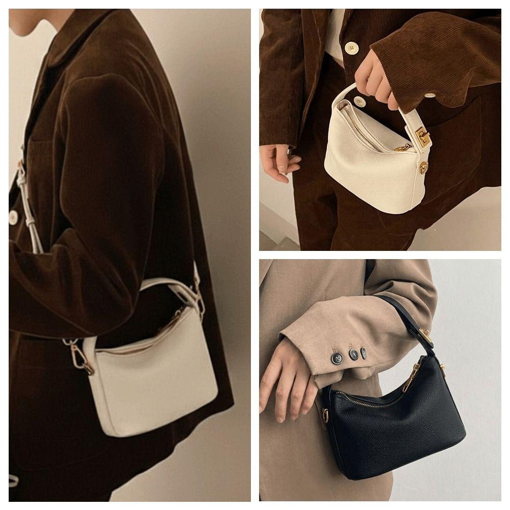 Clutch Cloud Shoulder Bag Solid Color Phone Crossbody Bag Casual Leather Handbag Girls