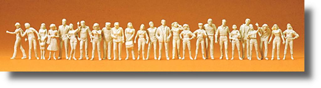Preiser Modern Civilian Standing 25 Plastic Model Kit GP72512 1/72 Set, Pose, Figures, (People)